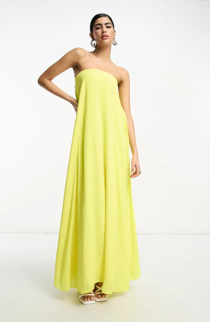Cutout Strapless Trapeze Maxi Dress | Nordstrom
