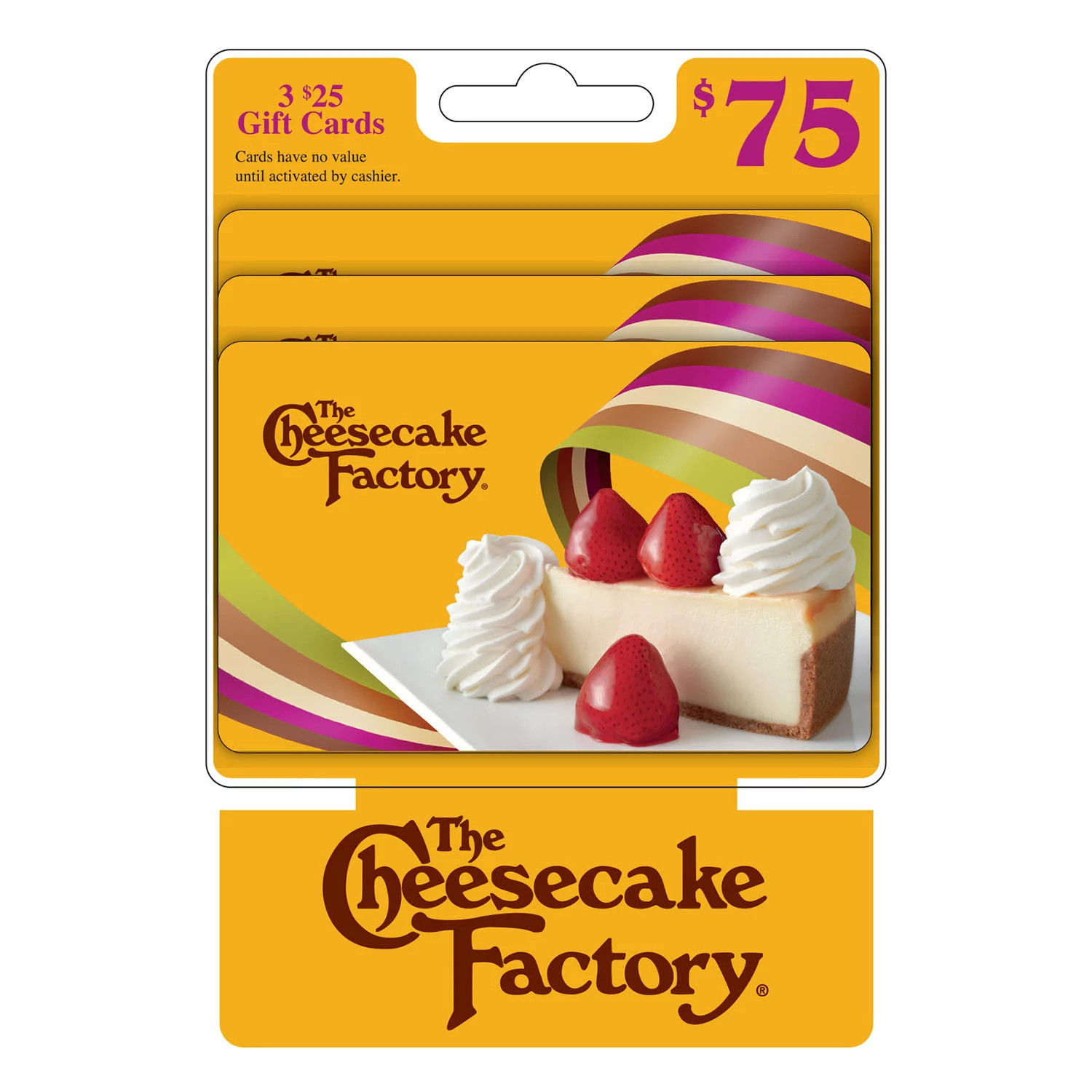 The Cheesecake Factory $75 Gift Card Multi-Pack, 3 x $25 | Sam's Club