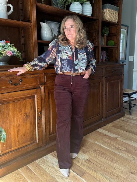 Velvet flares? Yes! Start wearing them in fall all through winter. Wearing size 31 
Blouse size XL 15% off Avara order with code NANETTE15 

A pointed toe boots is leg length icing and in a good leather are comfortable! Linking several options  

FALL OUTFIT FALL FASHION 

#LTKmidsize #LTKSeasonal #LTKover40
