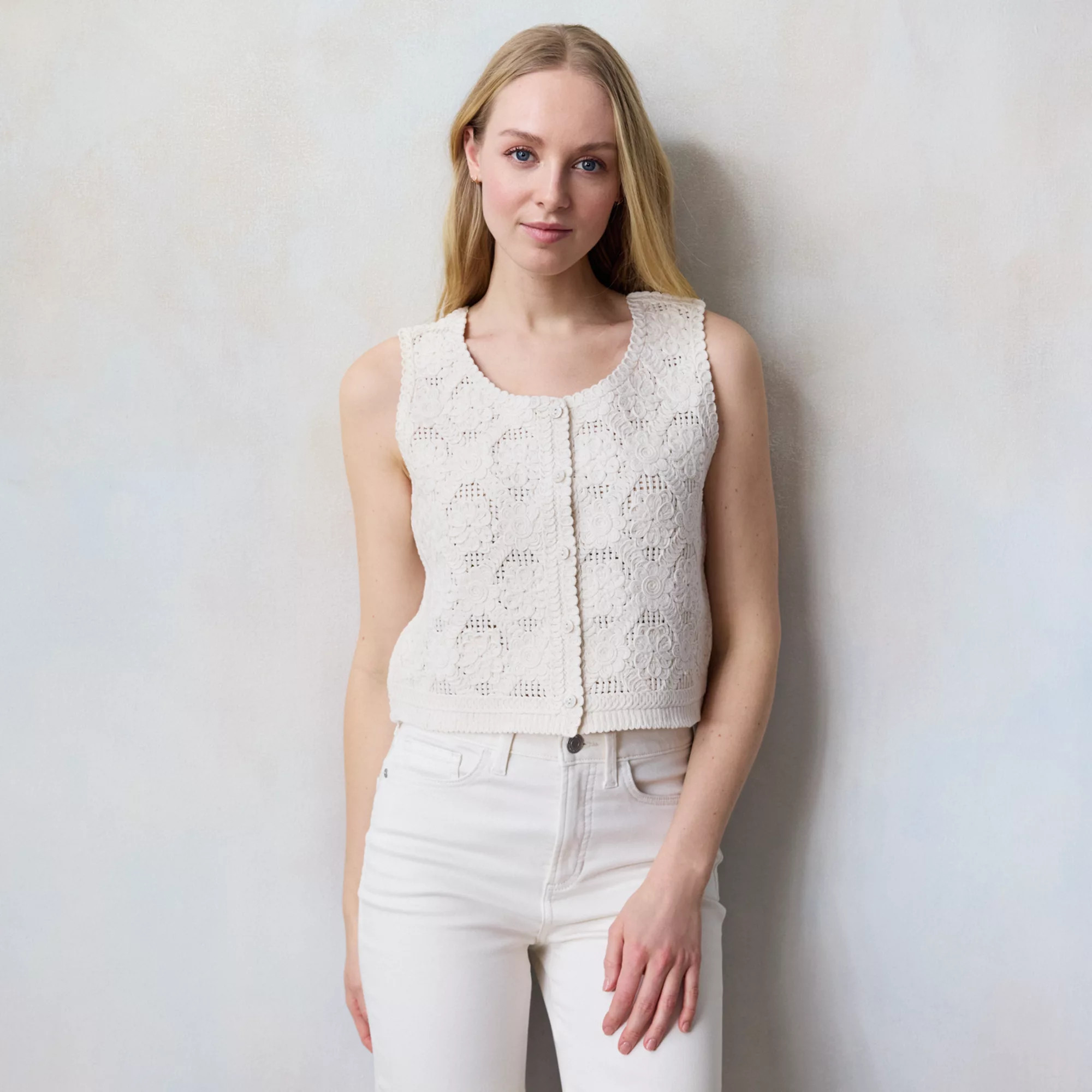 Women's LC Lauren Conrad Crochet Vest | Kohl's