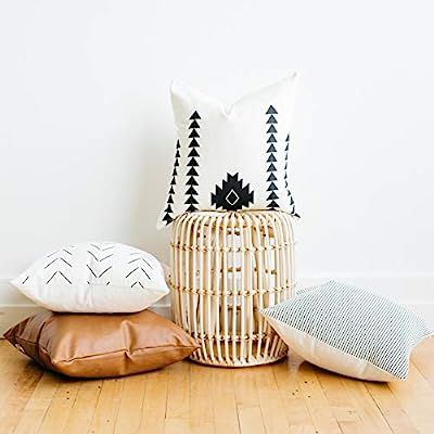 Woven Nook Decorative Throw Pillow Covers Pack of 4 for Couch, Sofa, or Bed Set 100% Cotton Strip... | Amazon (US)