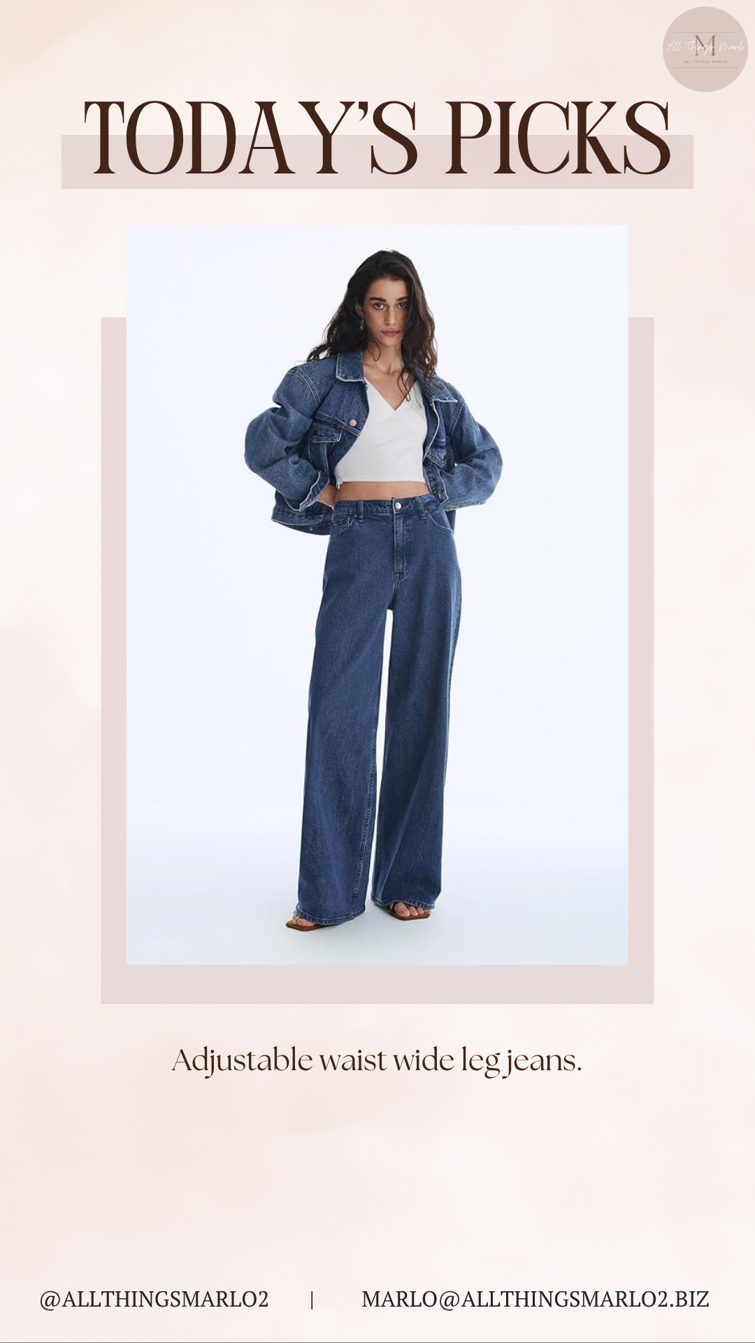 Adjustable waist wide leg jeans. 

 #LTKSeasonal #LTKWorkwear #LTKTravel