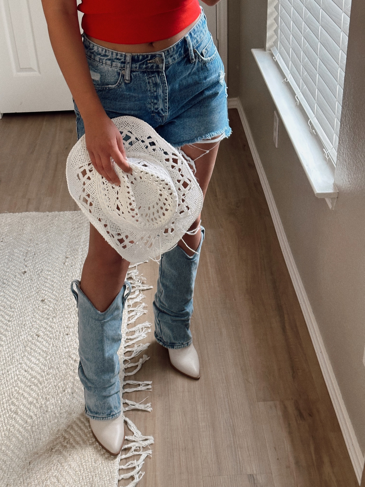 Red, white & new boots ❤️🤍💙👢 

#LTKshoecrush