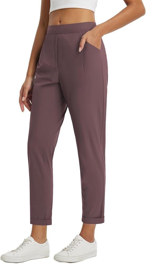 baleaf Womens Travel Pants with Zipper Pockets Stretchy Work Pants Business Casual Slacks Golf Pa... | Amazon (US)