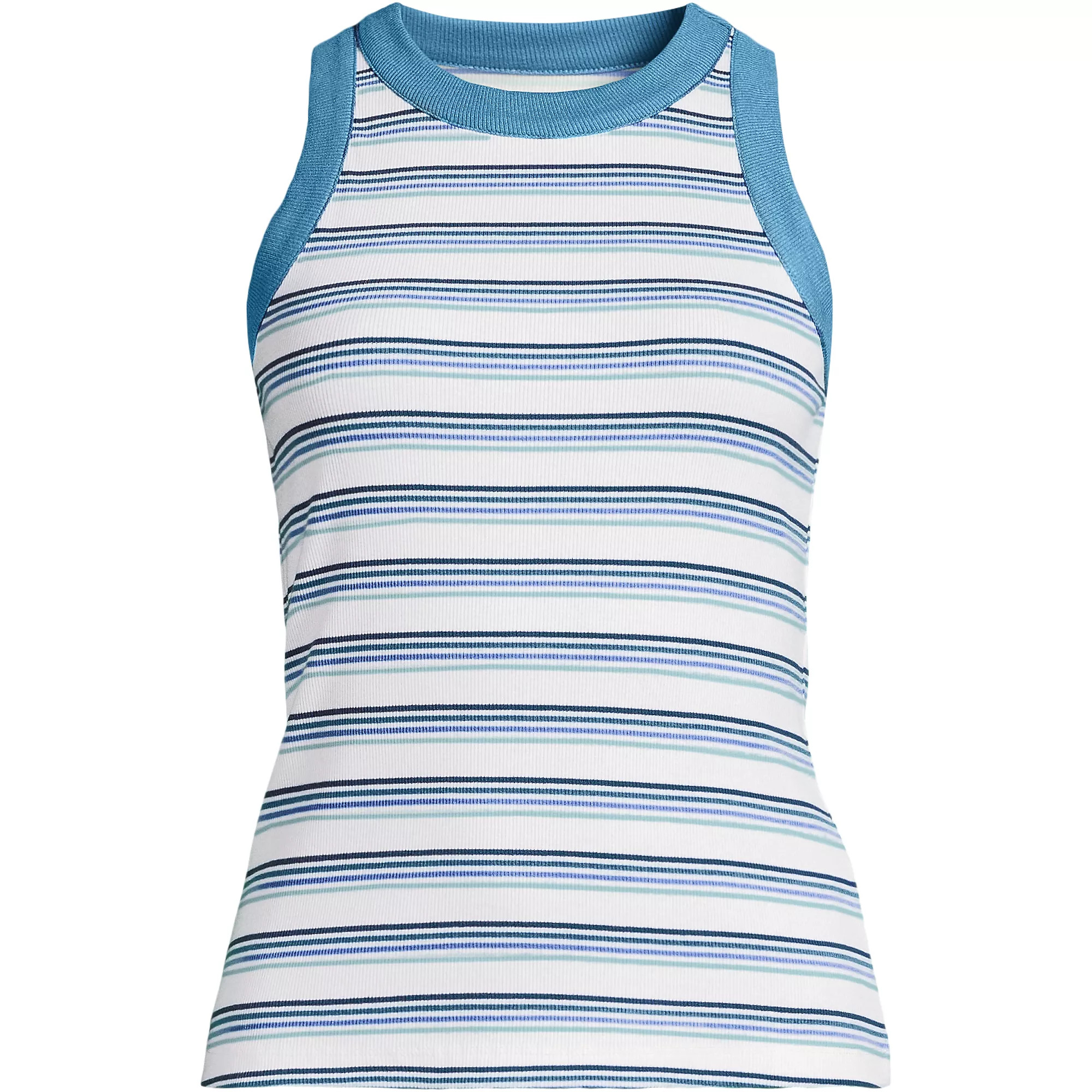 Women's Micro Rib Crew Neck Tank | Lands' End (US)