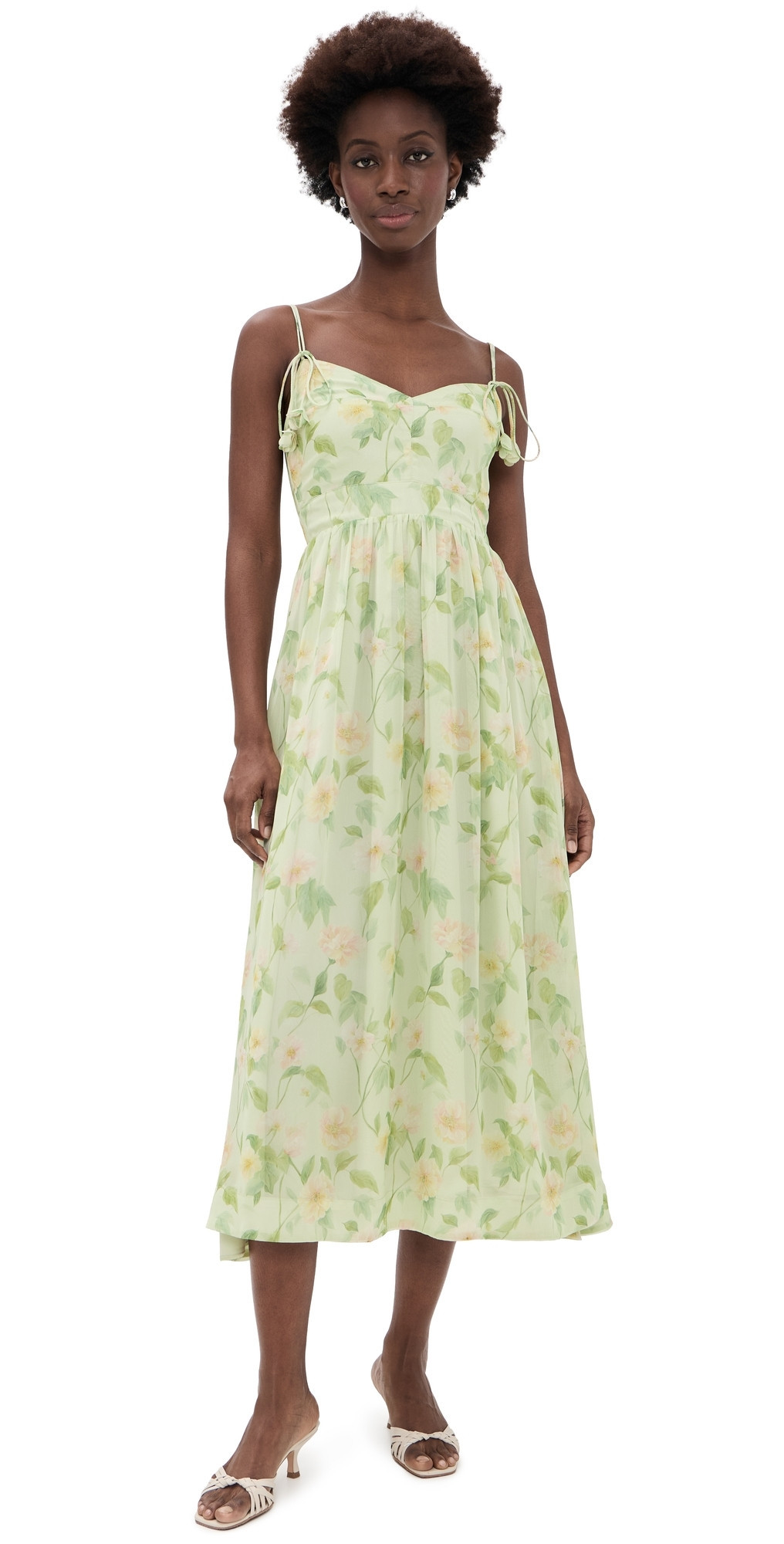 En Saison Paloma Midi Dress Sage Pink Yellow S | Shopbop