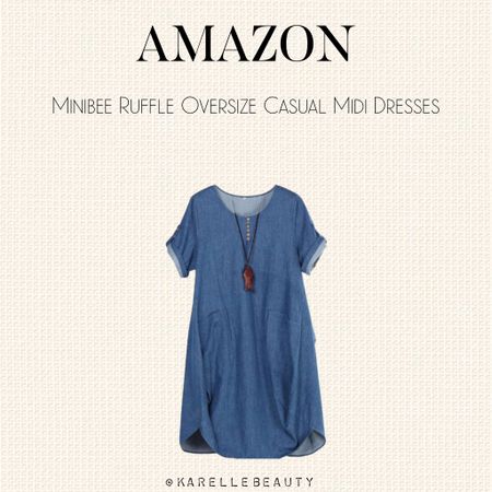 Amazon Minibee Ruffle Oversize Casual Midi Dresses with Pockets.

#LTKPlusSize #LTKFindsUnder50 #LTKSeasonal