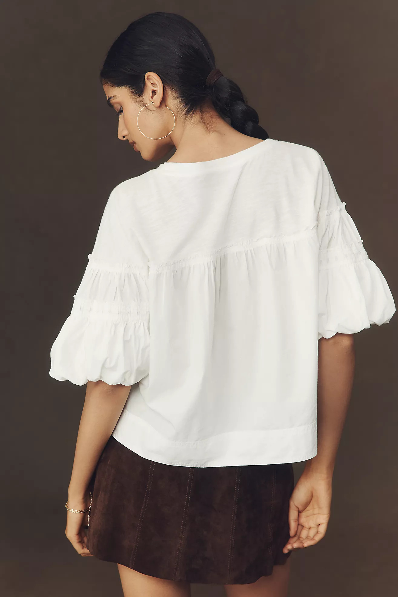 Pilcro Reworked Ruffle-Sleeve Top | Anthropologie (US)