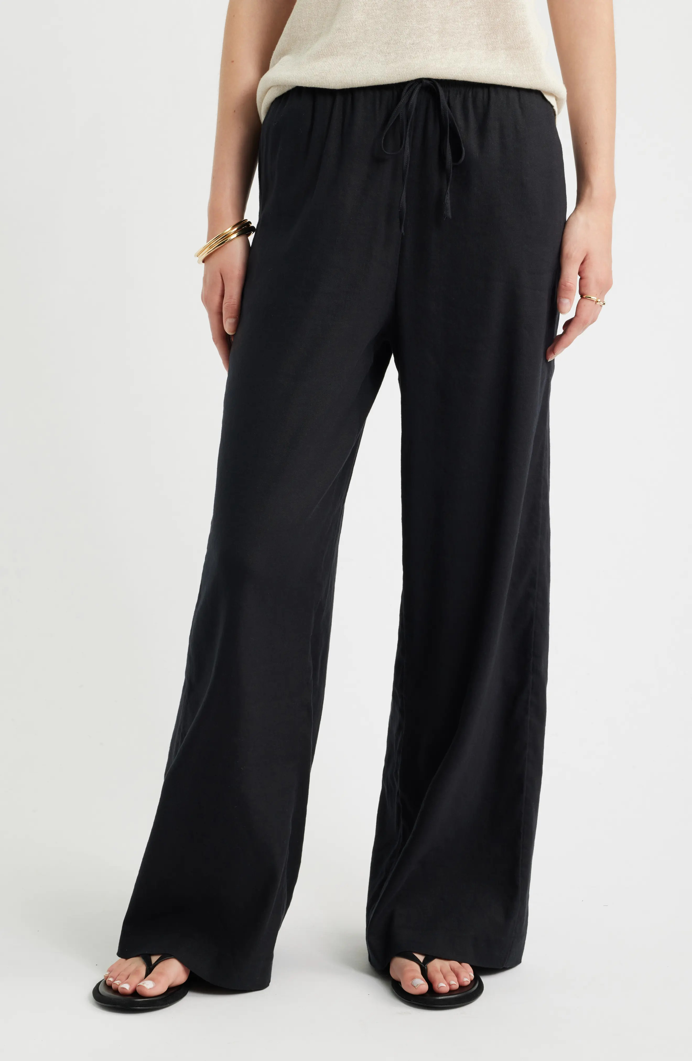 Linen Blend Drawstring Pants (Women) | Nordstrom | Nordstrom