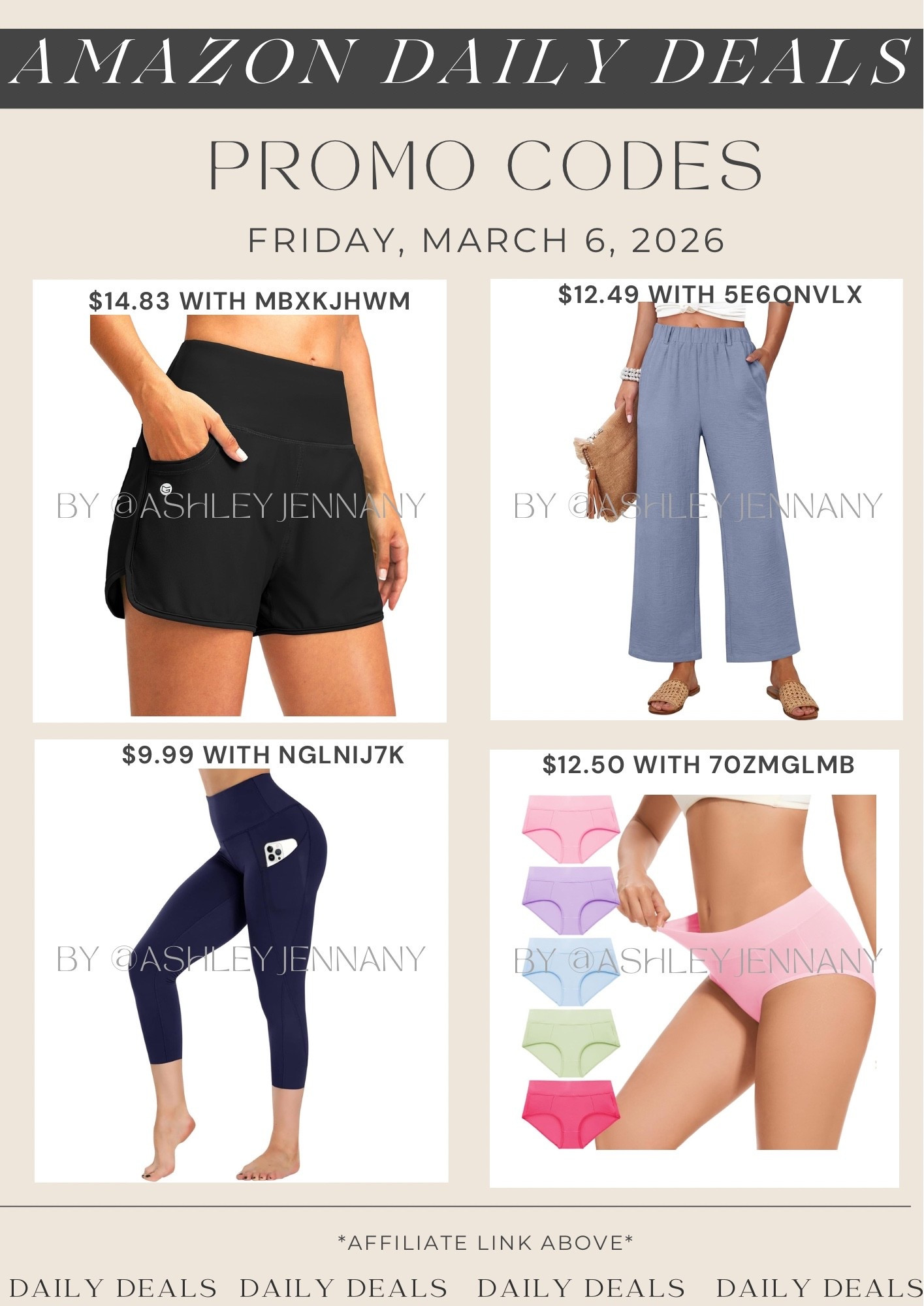 Amazon deals on board shorts, wide leg beach pants, leggings and underwear 

#LTKMidsize #LTKSaleAlert #LTKSwim