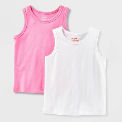 Toddler Girls' 2pk Tank Top - Cat & Jack™ Pink/White 12M | Target