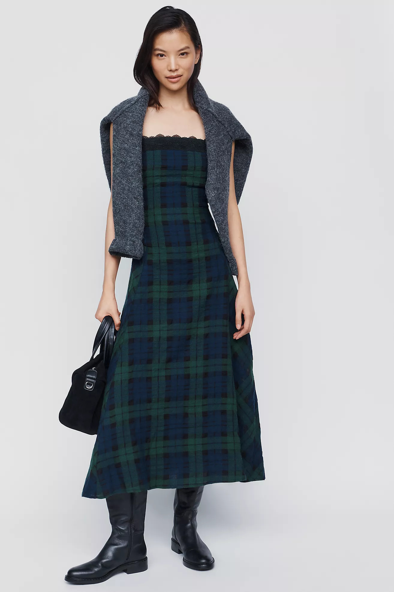 Maude Club Caitlyn Wool Cotton Midi Dress | Anthropologie (US)