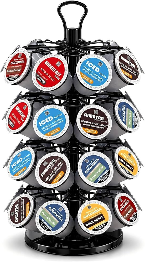 K Cup Holder-Coffee Pod Holder Organizer for 36 K-Cup Pods, 4-Tier Coffee Pod Carousel Compatible... | Amazon (US)