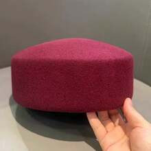 LocalNew Wool Beret For Autumn And Winter, New Pillbox Hat, 100% Pure Wool French Felt Flat-Top H... | SHEIN