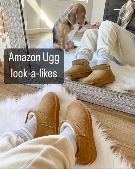 Ugg look alike boots. Ugh ultta mini. Gift ideas. Cozy gifts. Gifts for her. Amazon fashion. 