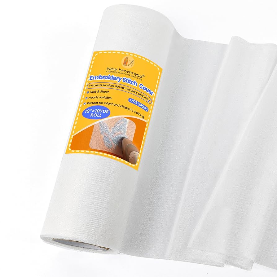 New brothread Soft & Cozy Embroidery Stitch Cover 12" x 10 Yd Fusible Light Weight Stabilizer Cov... | Amazon (US)