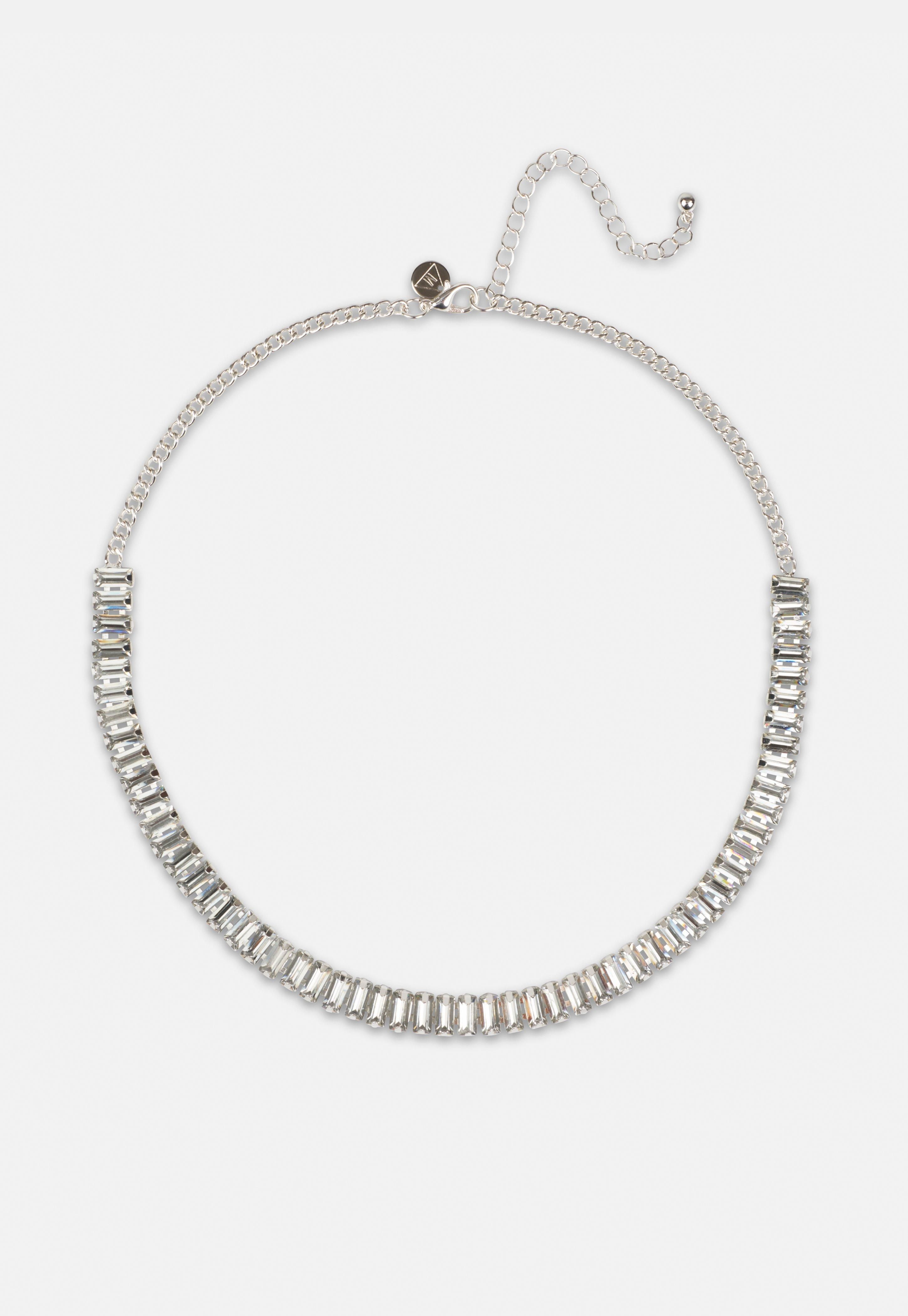 Silver Look Crystal Necklace | Missguided (US & CA)