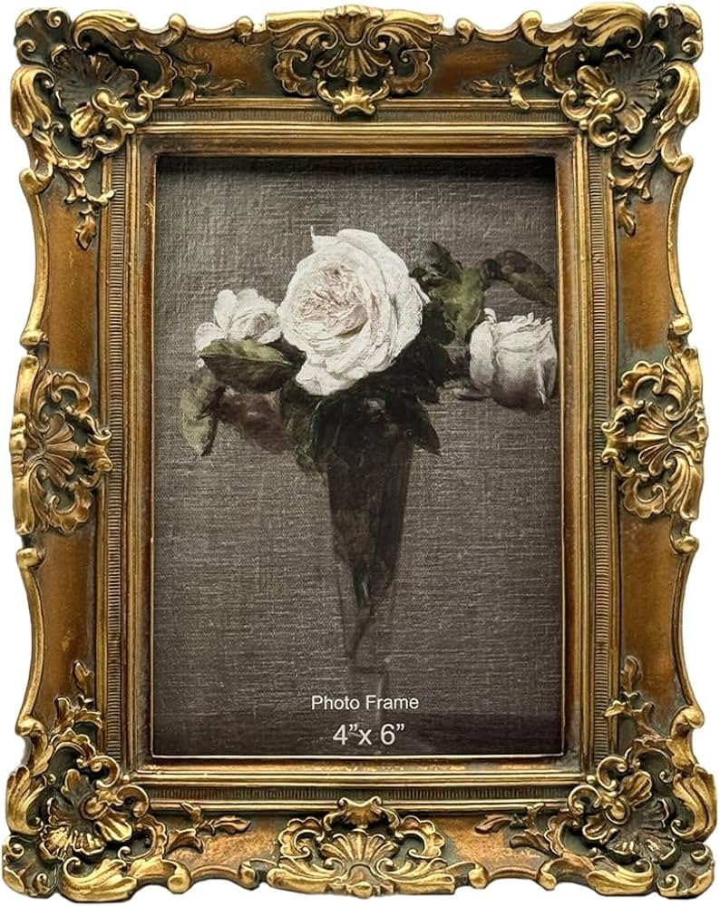 CISOO 4x6 Vintage Picture Frame Bronze Gold Antique Photo Frame Wall Decor | Amazon (US)