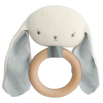 Baby Bunny Teether Rattle, Grey | SpearmintLOVE