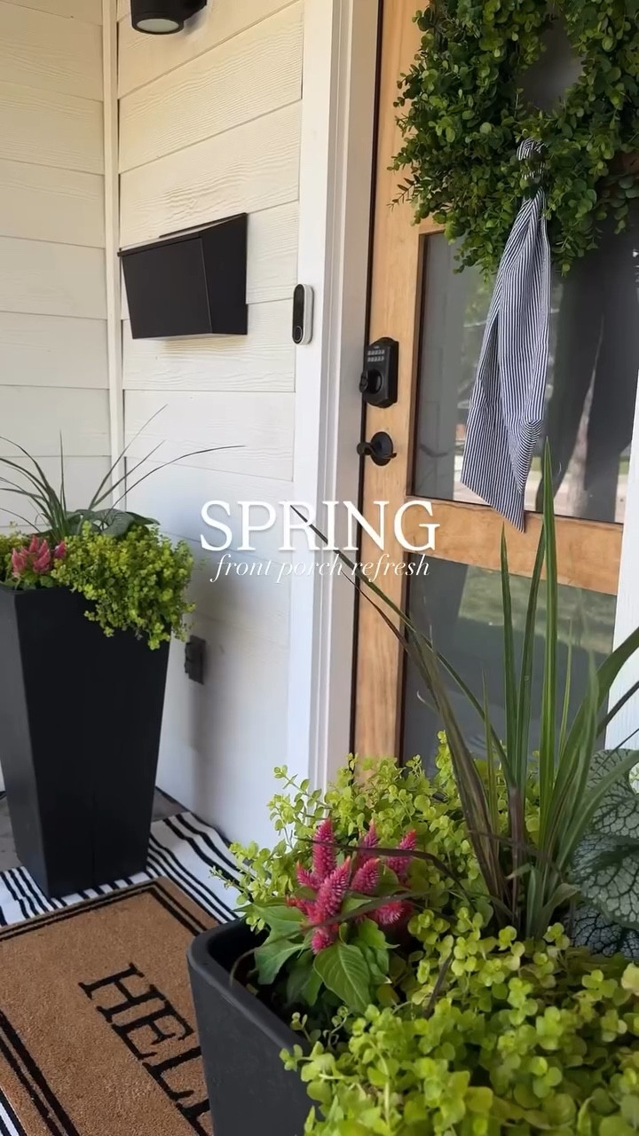 Front porch spring refresh 🤍

Just a few small decor changes & some plants can truly elevate a porch so much! 🌺🌱 I’m so impressed with the quality of this wreath!! So good & it’s on major sale right now on Amazon. 

Comment SPRING below to receive a DM with the link to this post on my LTK ⬇ https://liketk.it/62AjU #ltkseasonal #ltkhome @amazonhome #springrefresh