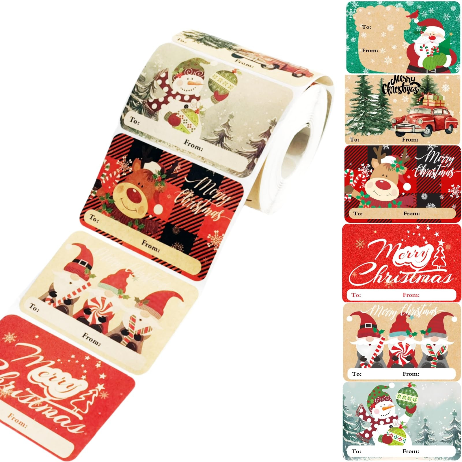 400-Count Large Christmas Gift Tag Stickers, Kraft Self-Adhesive Christmas Labels, Xmas to and fr... | Amazon (US)