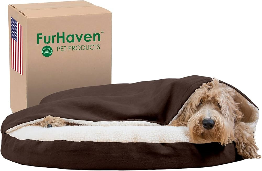 Furhaven 35" Round Orthopedic Dog Bed for Large/Medium Dogs w/ Removable Washable Cover, For Dogs... | Amazon (US)