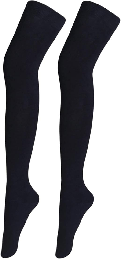 Bestjybt Women Long Thigh High Socks Cotton Over the Knee Socks | Amazon (US)