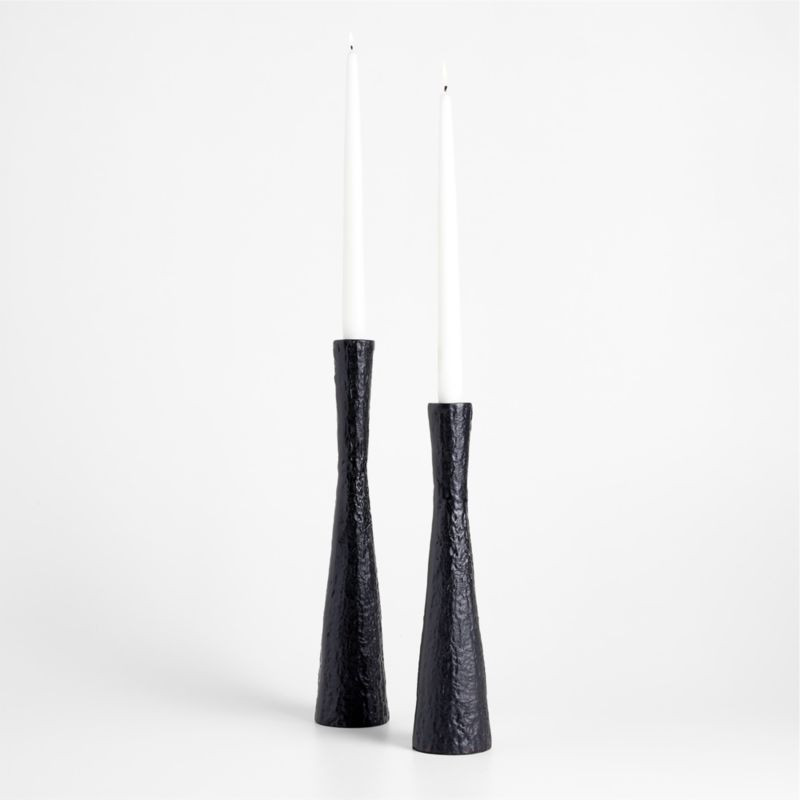 Kin Black Metal Taper Holders, Set of 2 + Reviews | Crate & Barrel | Crate & Barrel