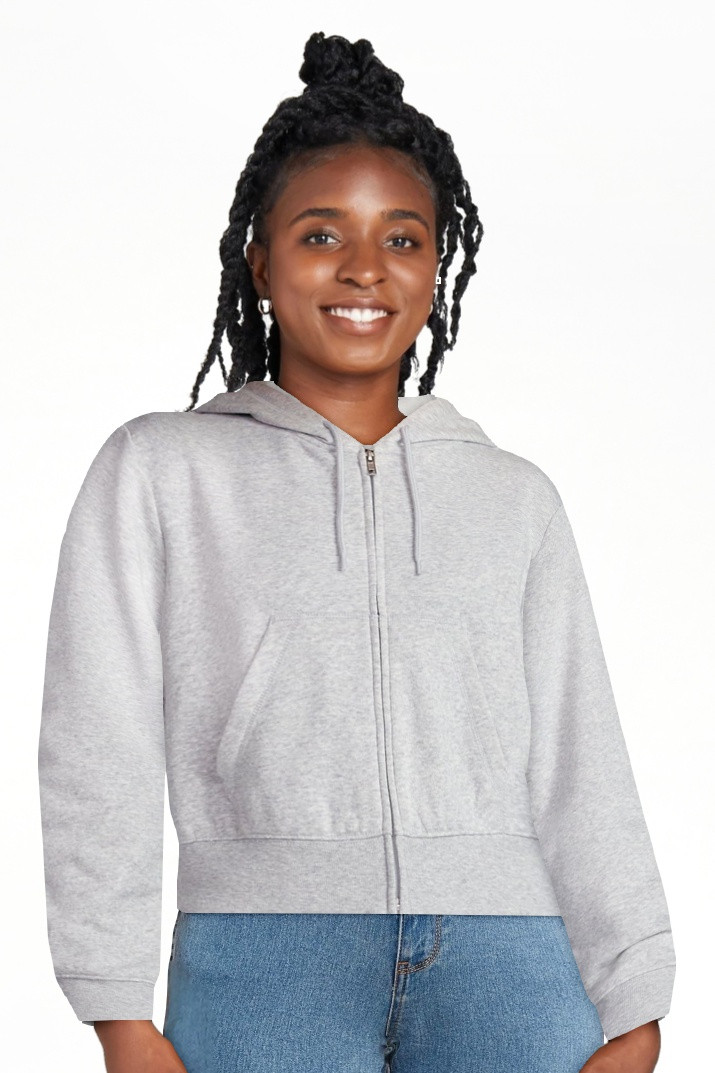 No Boundaries Cropped Fleece Zip Hoodie, Women’s | Walmart (US)
