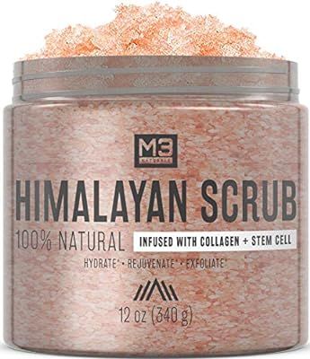 M3 Naturals Himalayan Salt Scrub Infused with Collagen and Stem Cell Natural Exfoliating Body Sou... | Amazon (US)