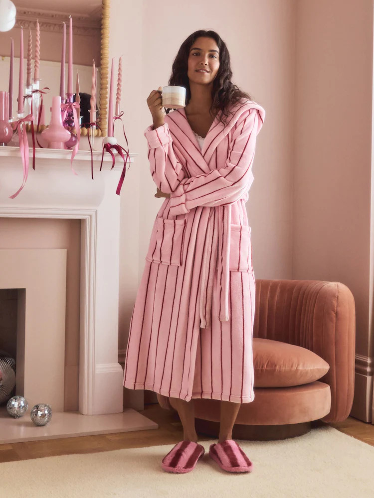 Pink Stripe Cosy Dressing Gown | Next EU