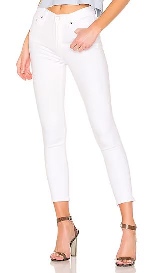 Rocket Crop High Rise Skinny in White Sculpt | Revolve Clothing (Global)