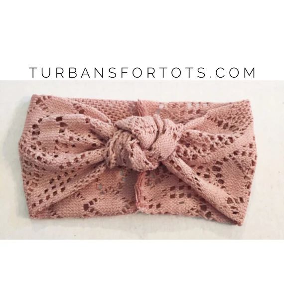 Rose Crochet retro knot baby headband, pink baby headband, pink baby turban | Etsy (US)