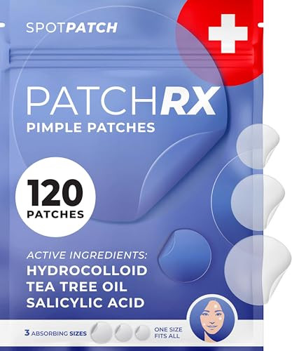 PatchRx Salicylic Pimple Patches (120 Pack), Salicylic Acid Acne Patches with Tea Tree Oil - Zit Patch and Pimple Stickers for Face for Skin Care - Salicylic Acid Acne Dots (Packaging May Vary) | Amazon (US)