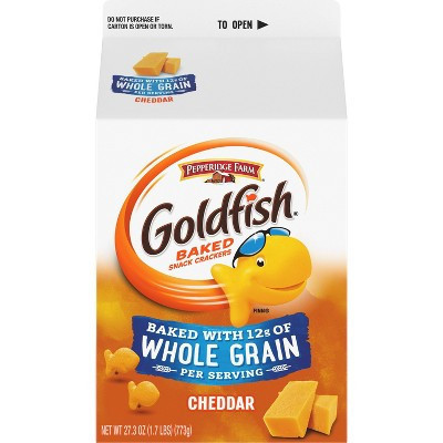 Goldfish Cheddar Cheese Crackers Baked with Whole Grain Carton - 27.3oz | Target