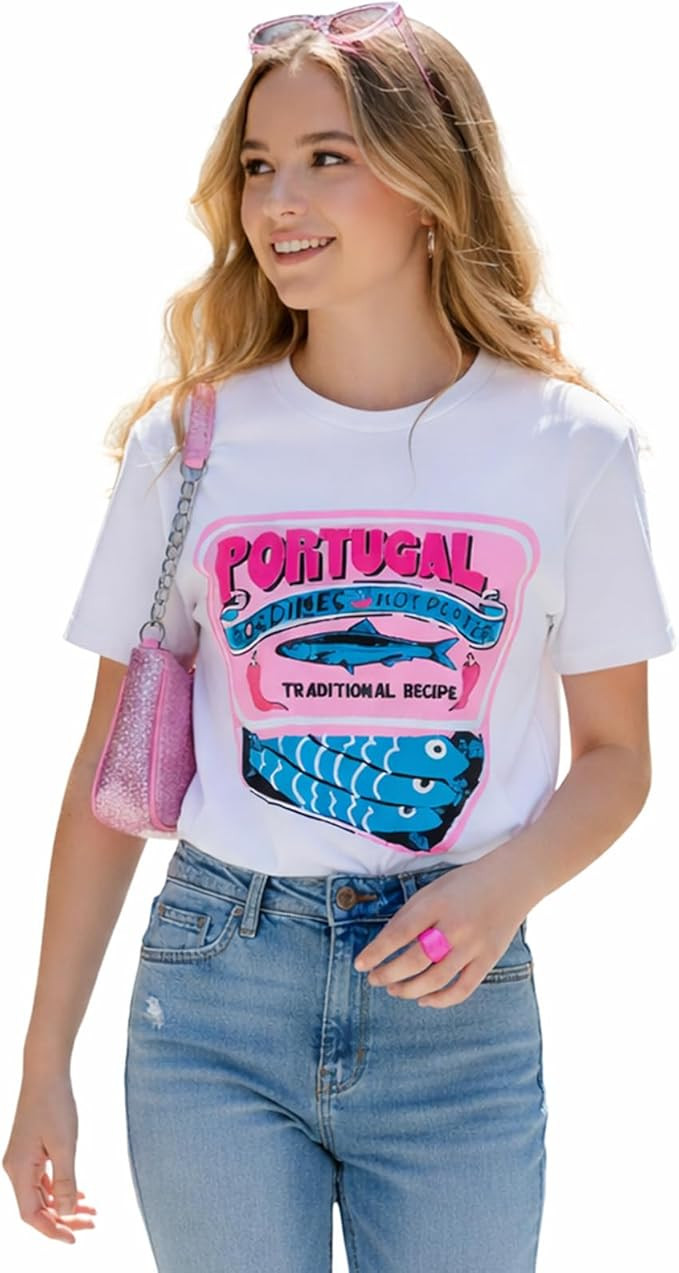 Cute Vintage Graphic Tees Womens Oversized Y2k Cotton T Shirt Casual Summer Beach Top | Amazon (US)