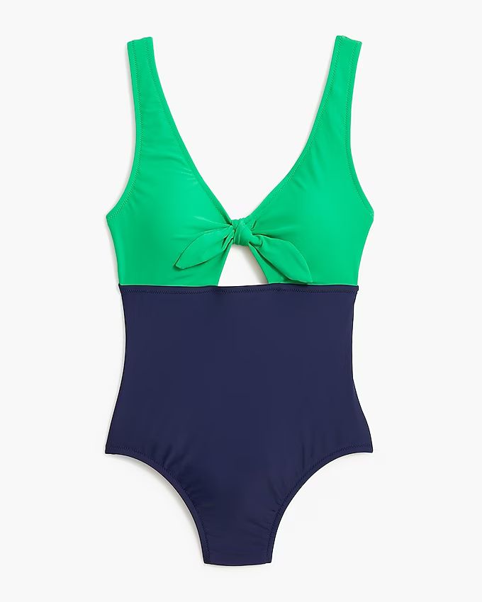 One-piece cutout swimsuit with bow | J.Crew Factory