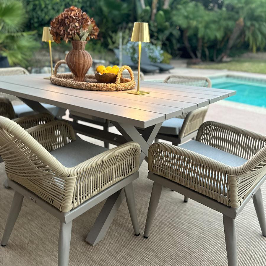 PURPLE LEAF Outdoor Dining Set All-Weather PE Rattan Outdoor Patio Furniture Set with Aluminum Fr... | Purple Leaf