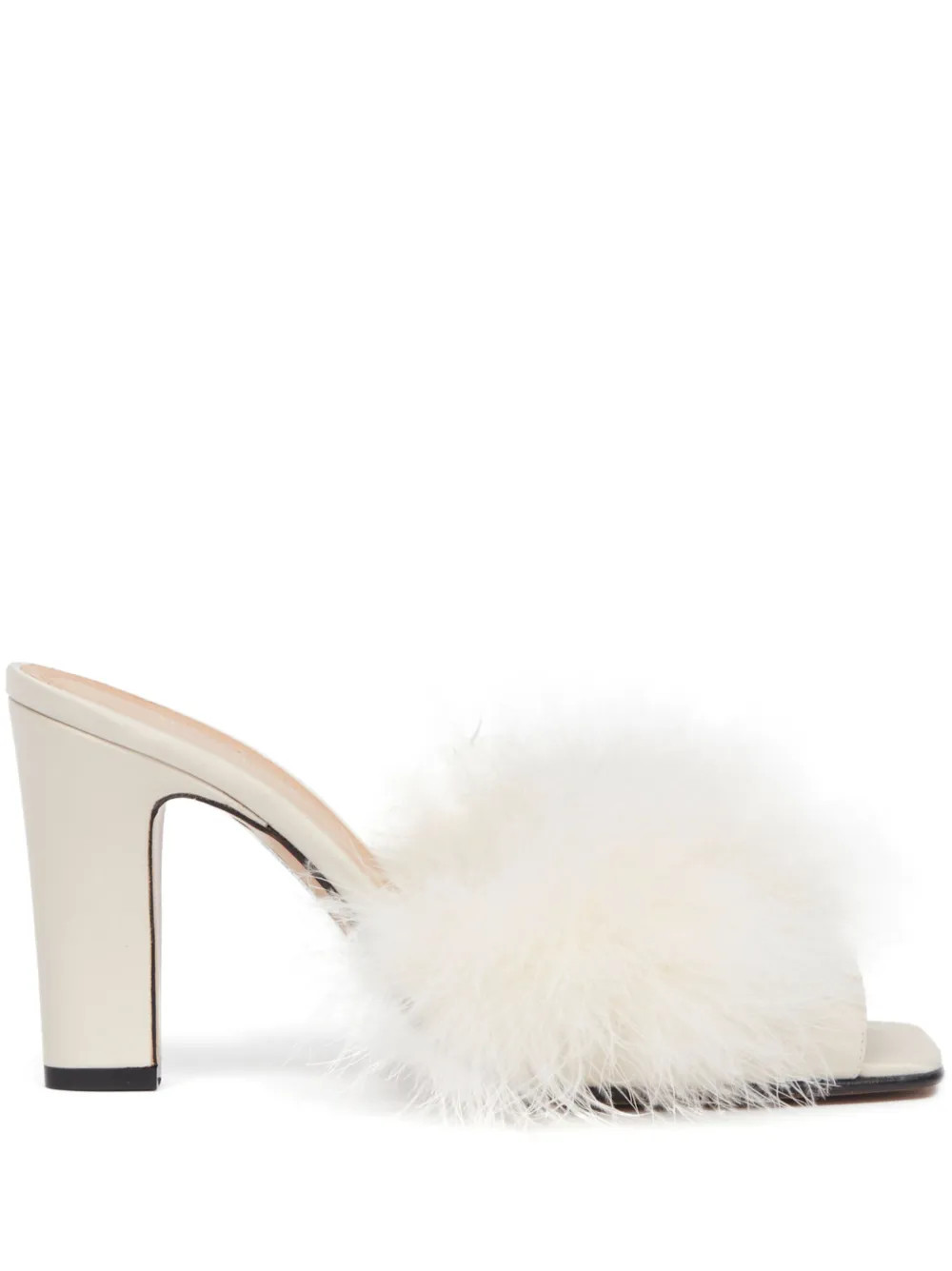 Maison Margiela Feather 90mm Satin Mules - Farfetch | Farfetch Global
