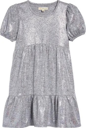 Tucker + Tate Kids' Sparkle Puff Sleeve Tiered Dress | Nordstrom | Nordstrom