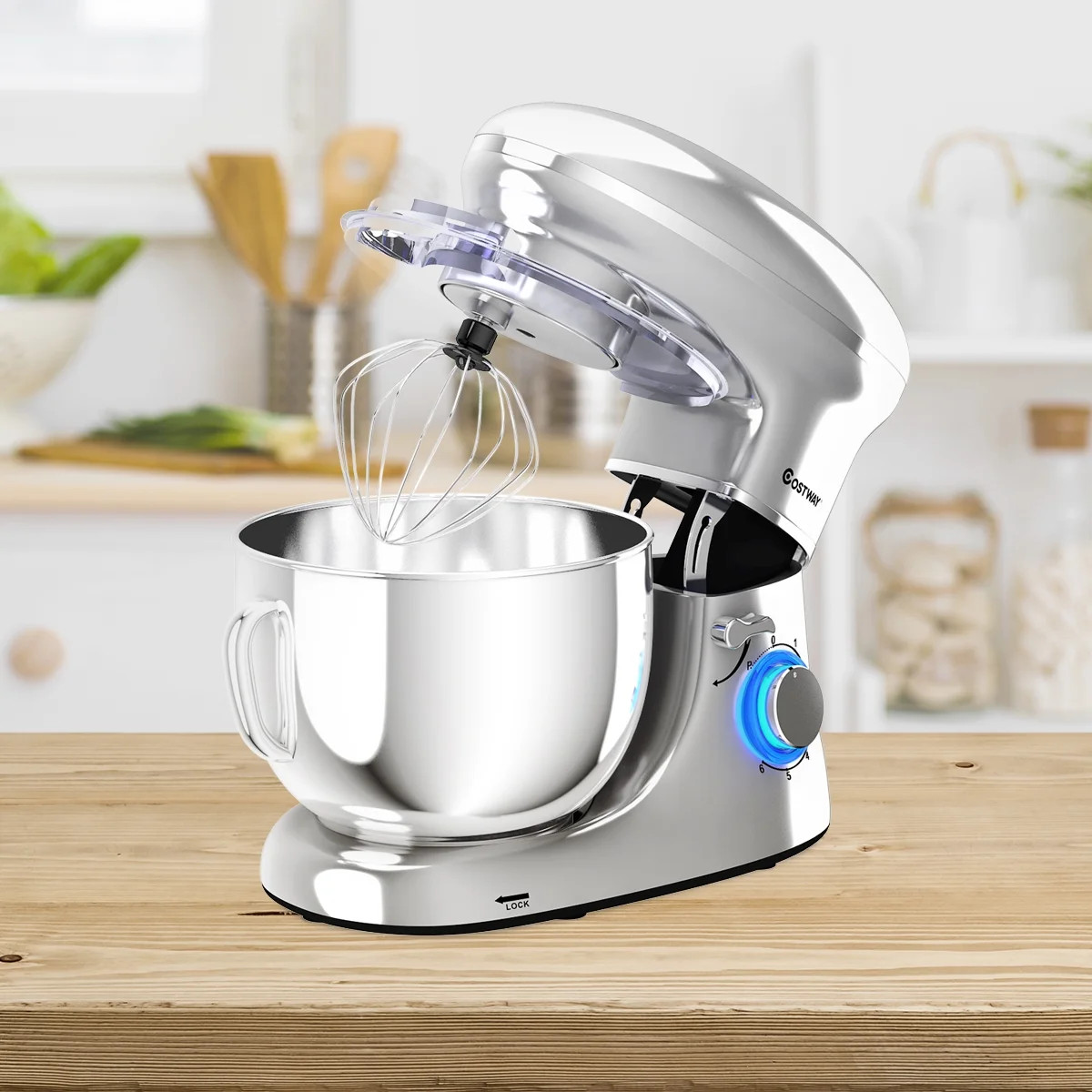 Costway 6 Speed 660W Dough Hook Whisk Beater 6.3Qt Tilt-Head Food Stand Mixer | Walmart (US)