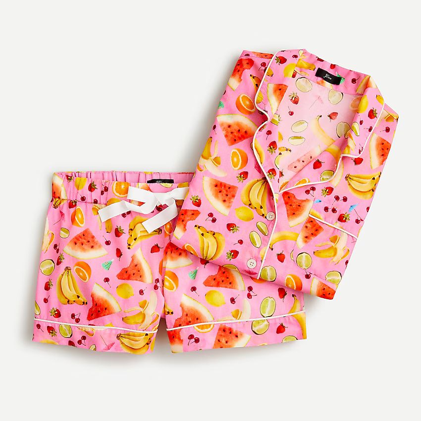 Edie Parker® X J.Crew short-sleeve pajama set in fruit punch | J.Crew US