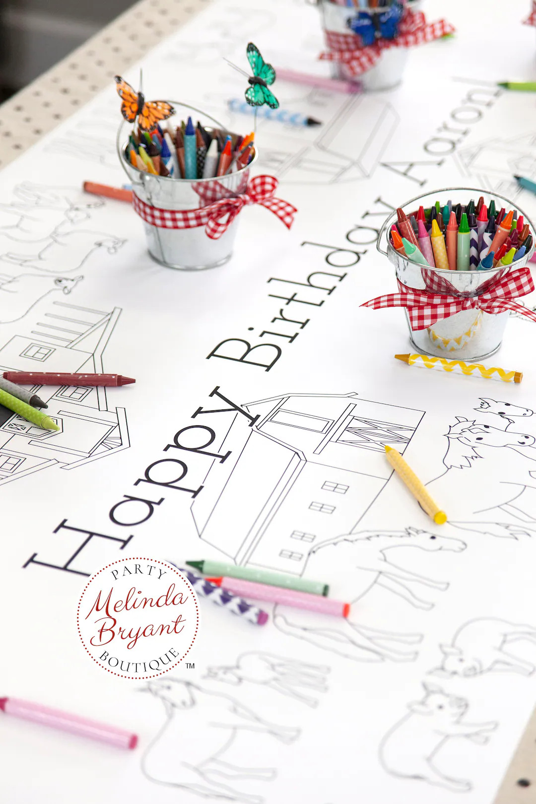 Farm Themed Birthday Party Table Runner Coloring Page Barnyard Theme Kids Decorations First Birth... | Etsy (US)