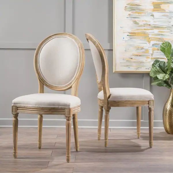 Phinnaeus French Country Dining Chairs by Christopher Knight Home - Beige | Bed Bath & Beyond