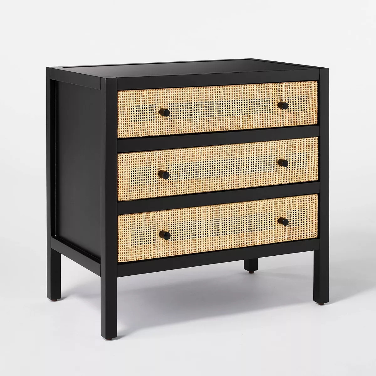 Springville 3 Drawer Nightstand Black - Threshold™ designed with Studio McGee: Bedside Table wi... | Target