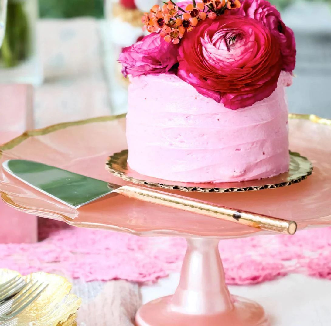 Vietri Baroque Cake Stand in Pink | Lavender Fields