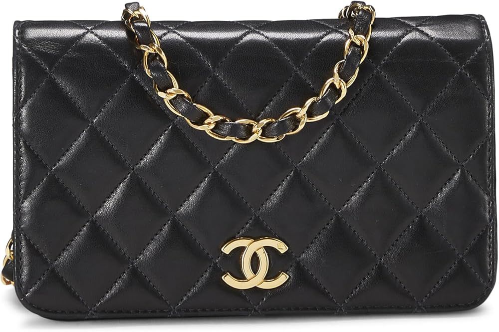 Amazon.com: Chanel, Pre-Loved Black Quilted Lambskin Snap Full Flap Mini, Black : Luxury Stores | Amazon (US)