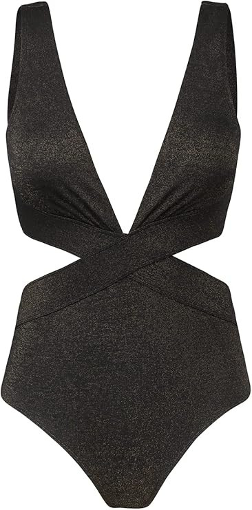 CUPSHE One Piece Swimsuit for Women Bathing Suit V Neck Cutout Sexy Swimwear Wide Straps Back Hook S | Amazon (US)