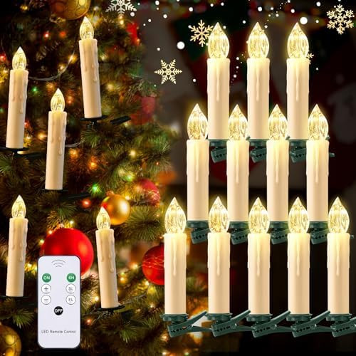 JOSU Floating Candles with Remote Control, Thanksgiving Christmas Decoration 20pcs Flickering Mag... | Amazon (US)