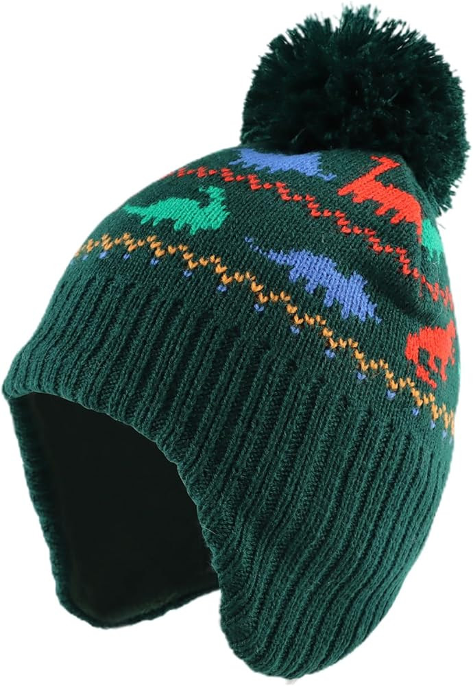 Zsedrut Toddler Baby Beanie Boys Girls Warm Hat Winter Kids Beanies with Fleece Lining | Amazon (US)